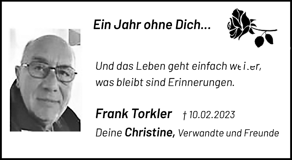  Traueranzeige für Frank Torkler vom 11.02.2024 aus trauer.extra-tipp-moenchengladbach.de