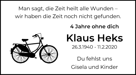 Traueranzeige von Klaus Heks von trauer.extra-tipp-moenchengladbach.de