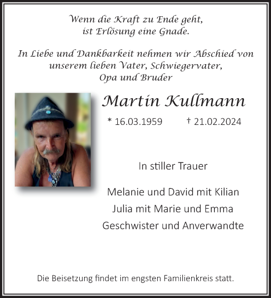 Traueranzeige von Martin Kullmann von trauer.extra-tipp-moenchengladbach.de