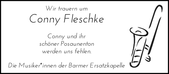 Traueranzeige von Conny Fleschke von trauer.wuppertaler-rundschau.de