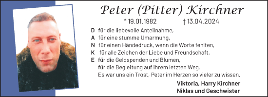 Traueranzeige von Peter Kirchner von trauer.extra-tipp-moenchengladbach.de