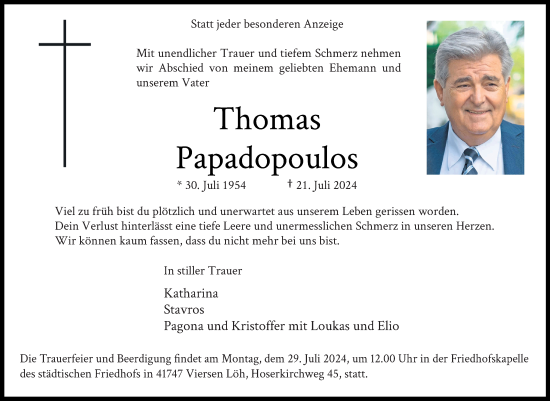 Traueranzeige von Thomas Papadopoulos von trauer.extra-tipp-moenchengladbach.de