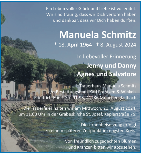 Traueranzeige von Manuela Schmitz von trauer.extra-tipp-moenchengladbach.de