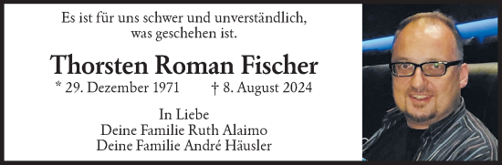 Traueranzeige von Thorsten Roman Fischer von trauer.wuppertaler-rundschau.de