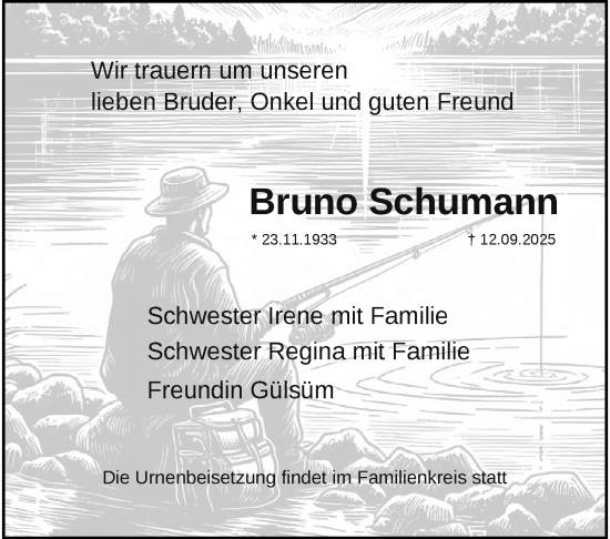 Traueranzeige von Bruno Schumann von trauer.panorama-anzeigenblatt.de