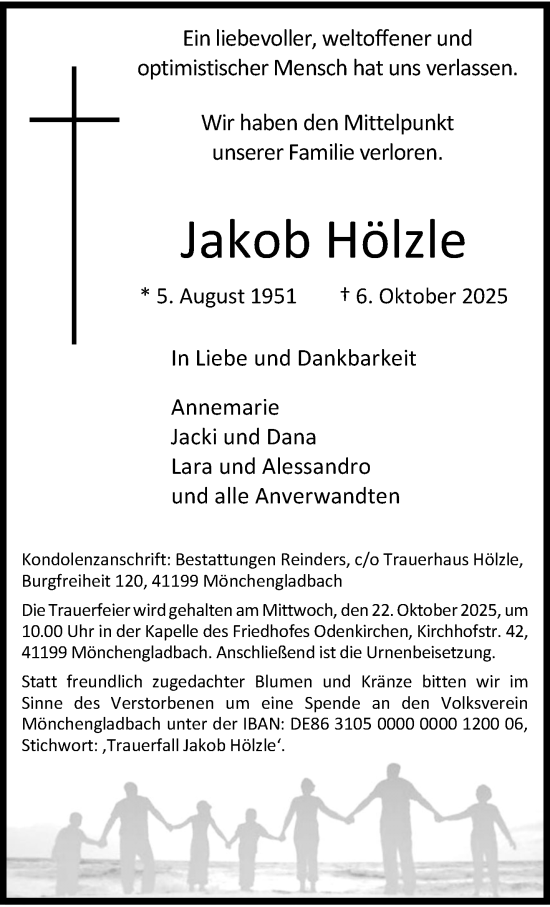 Traueranzeige von Jakob Hölzle von trauer.stadt-kurier.de