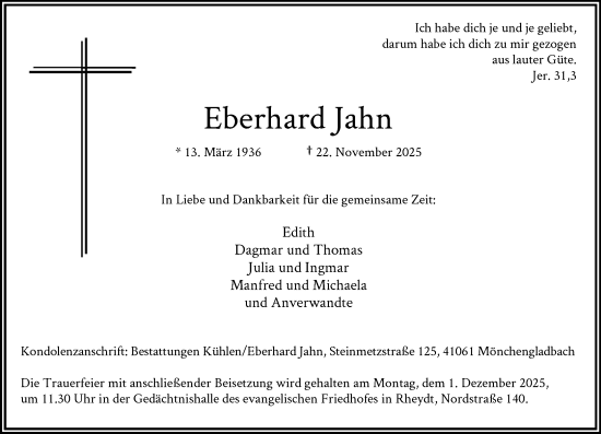 Traueranzeige von Eberhard Jahn von trauer.panorama-anzeigenblatt.de