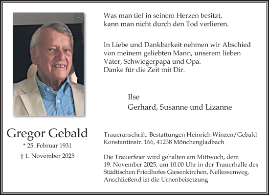 Traueranzeige von Gregor Gebald von trauer.panorama-anzeigenblatt.de
