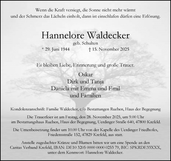 Traueranzeige von Hannelore Waldecker von trauer.panorama-anzeigenblatt.de
