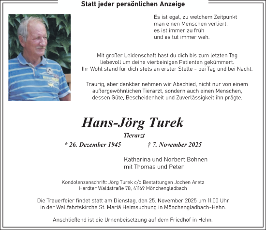 Traueranzeige von Hans-Jörg Turek von trauer.panorama-anzeigenblatt.de