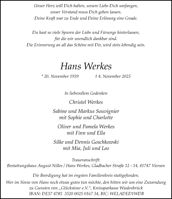 Traueranzeige von Hans Werkes von trauer.panorama-anzeigenblatt.de