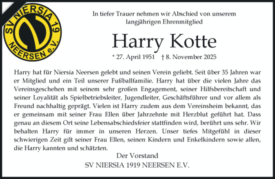 Traueranzeige von Harry Kotte von trauer.panorama-anzeigenblatt.de
