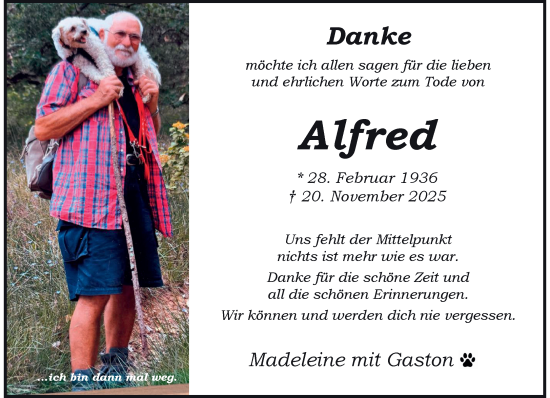 Traueranzeige von Alfred Bartz von trauer.panorama-anzeigenblatt.de