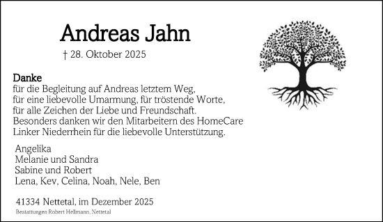 Traueranzeige von Andreas Jahn von trauer.panorama-anzeigenblatt.de