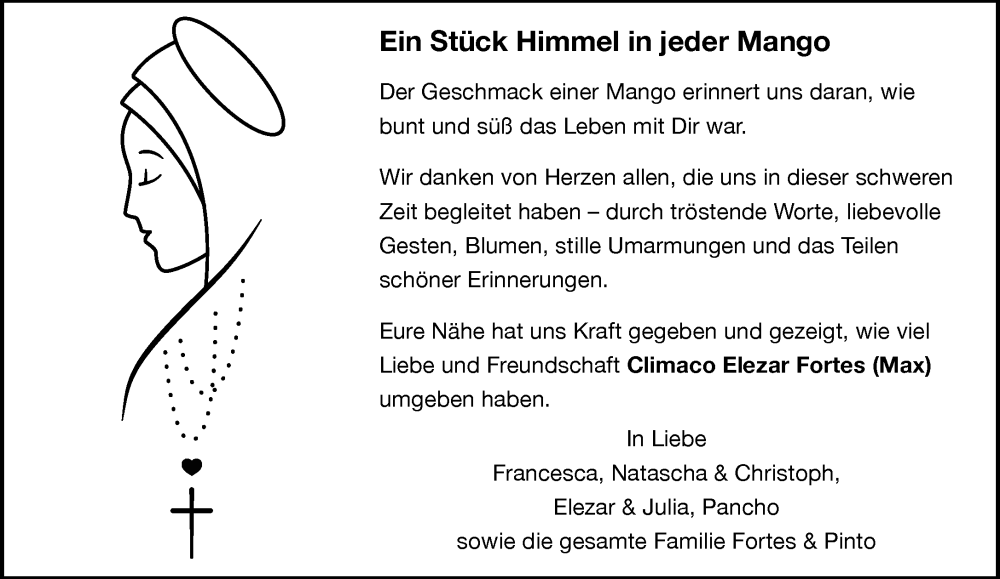  Traueranzeige für Climaco Elezar Fortes vom 21.12.2025 aus trauer.panorama-anzeigenblatt.de