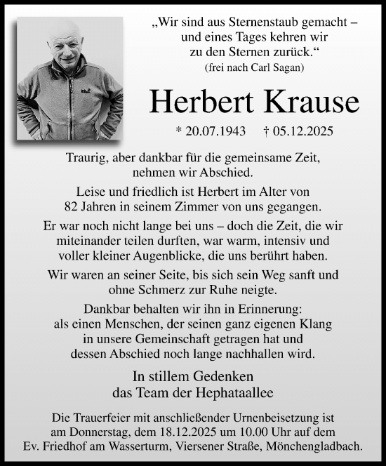Traueranzeige von Herbert Krause von trauer.panorama-anzeigenblatt.de