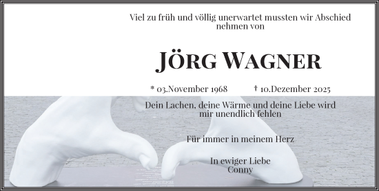 Traueranzeige von Jörg Wagner von trauer.wuppertaler-rundschau.de