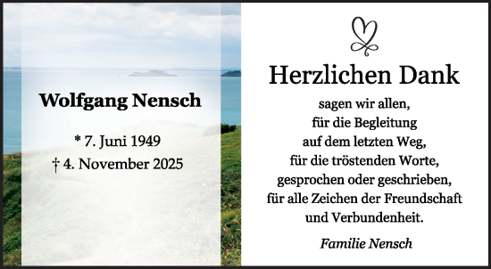 Traueranzeige von Wolfgang Nensch von trauer.panorama-anzeigenblatt.de