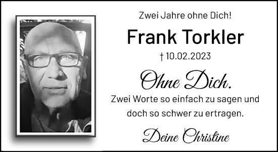 Traueranzeige von Frank Torkler von trauer.extra-tipp-moenchengladbach.de