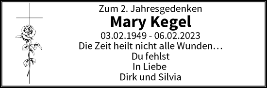 Traueranzeige von Mary Kegel von trauer.wuppertaler-rundschau.de