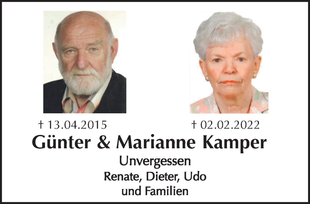 Traueranzeige für Marianne Kamper vom 13.04.2025 aus trauer.extra-tipp-moenchengladbach.de