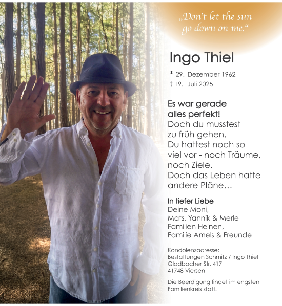 Traueranzeige von Ingo Thiel von trauer.extra-tipp-moenchengladbach.de