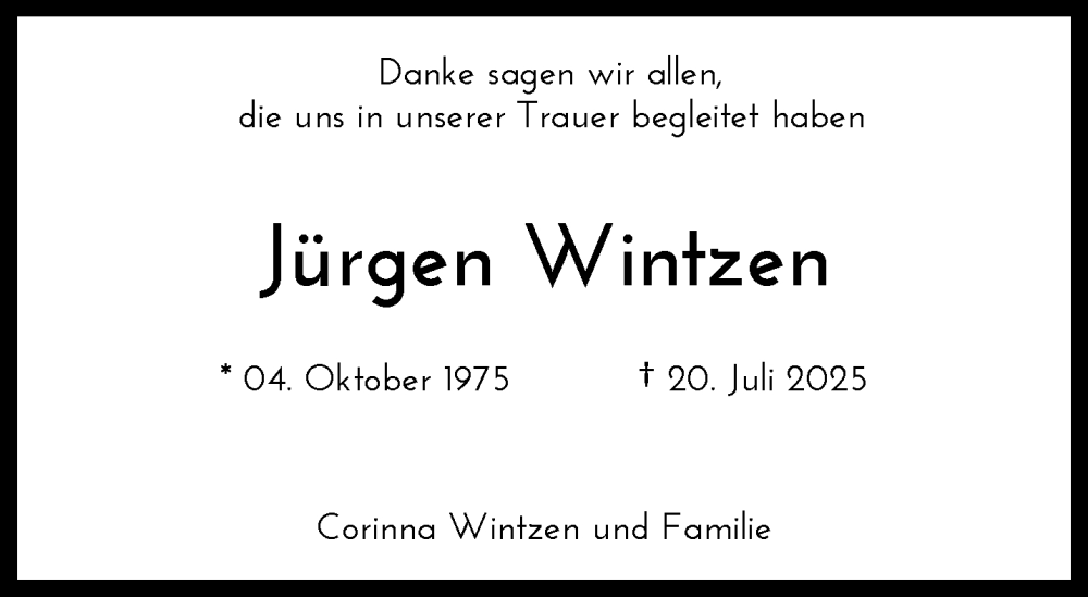  Traueranzeige für Jürgen Wintzen vom 24.08.2025 aus trauer.extra-tipp-moenchengladbach.de