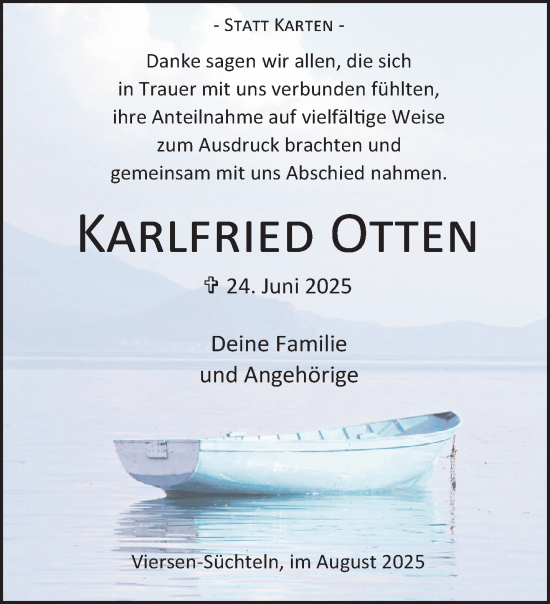 Traueranzeige von Karlfried Otten von trauer.extra-tipp-moenchengladbach.de