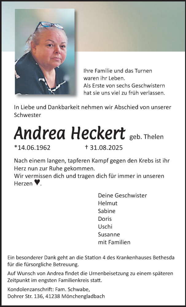  Traueranzeige für Andrea Heckert vom 21.09.2025 aus trauer.panorama-anzeigenblatt.de