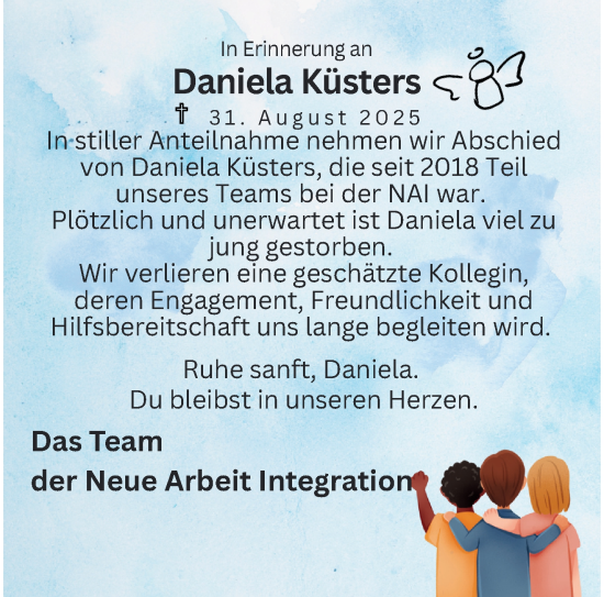 Traueranzeige von Daniela Küsters von Rheinisch-Bergische Anzeigenblatt