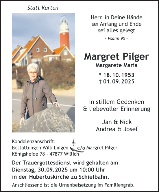 Traueranzeige von Margret Pilger von trauer.panorama-anzeigenblatt.de