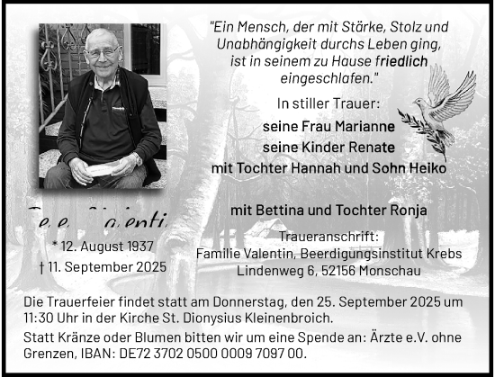 Traueranzeige von Peter Valentin von trauer.panorama-anzeigenblatt.de