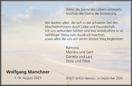 Traueranzeige von Wolfgang Marschner von trauer.panorama-anzeigenblatt.de