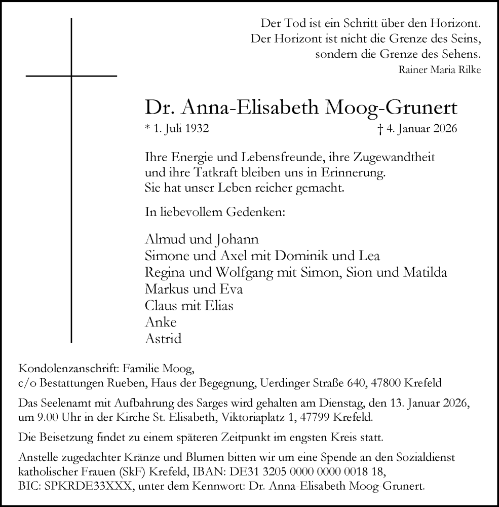  Traueranzeige für Anna-Elisabeth Moog-Grunert vom 11.01.2026 aus trauer.panorama-anzeigenblatt.de