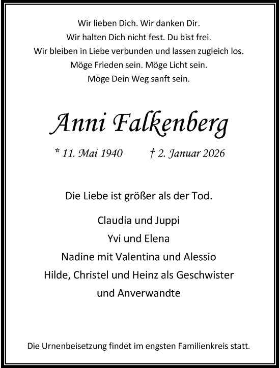 Traueranzeige von Anni Falkenberg von trauer.panorama-anzeigenblatt.de