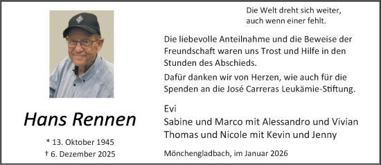 Traueranzeige von Hans Rennen von trauer.panorama-anzeigenblatt.de