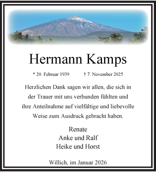 Traueranzeige von Hermann Kamps von trauer.panorama-anzeigenblatt.de