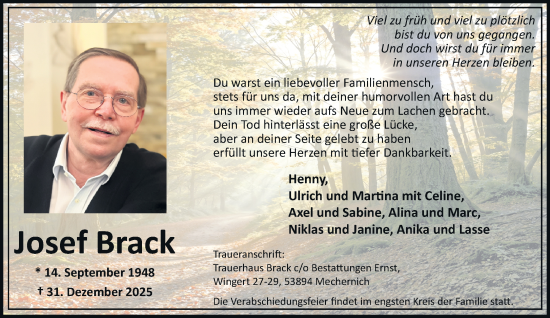 Traueranzeige von Josef Brack von trauer.panorama-anzeigenblatt.de