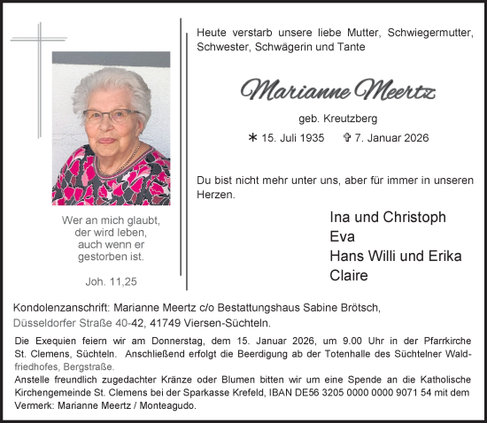 Traueranzeige von Marianne Meertz von trauer.panorama-anzeigenblatt.de