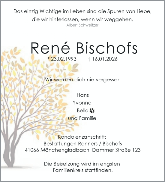 Traueranzeige von René Bischofs von trauer.panorama-anzeigenblatt.de
