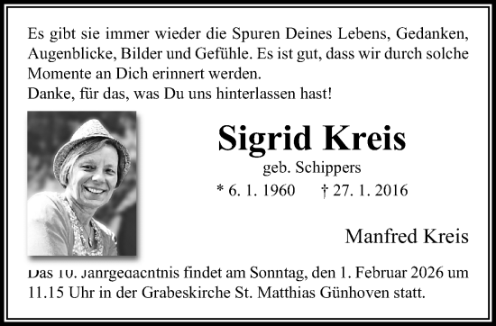 Traueranzeige von Sigrid Kreis von trauer.panorama-anzeigenblatt.de