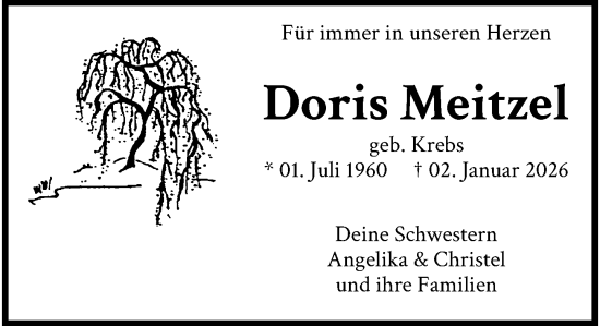 Traueranzeige von Doris Meitzel von trauer.panorama-anzeigenblatt.de